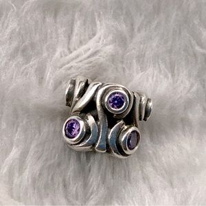 Pandora Purple CZ Ocean Waves Charm